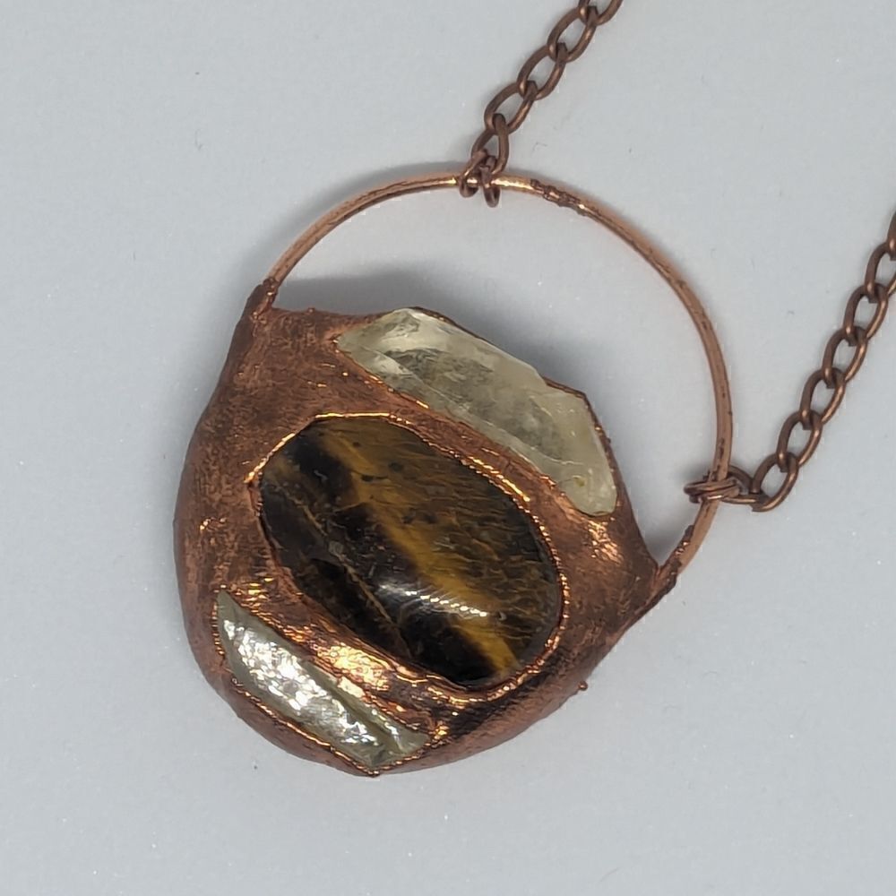 HOST PICK! "Elevating" Tigers Eye, Quartz & Ammonite Necklace